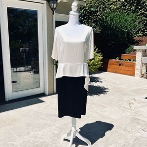 💕ST John Black & Cream Dress Exclusively For Saks Fifth Avenue 💕